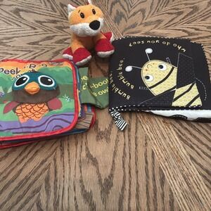 Lot 3 Soft Crinkly Baby Books Rattles Toys Teethers Lamaze, Make Believe Ideas